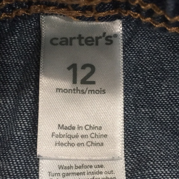 Carter’s Toddler Baby 12M Pull On Jeans 100% Cotton Neutral Casual - Picture 3 of 6